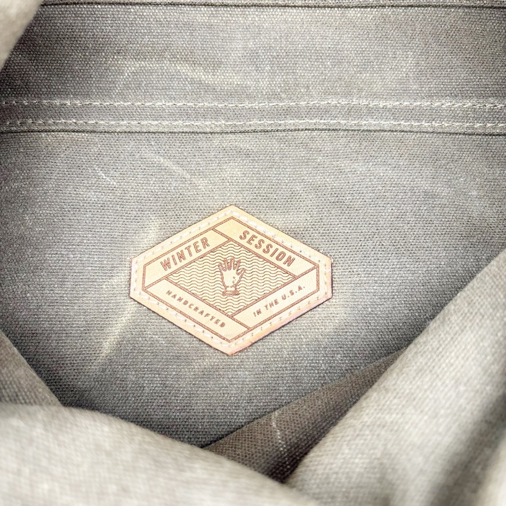Winter Session Waxed Canvas Roll Top Backpack in Walnut Waxed + Tan Leather - Picture 16 of 16